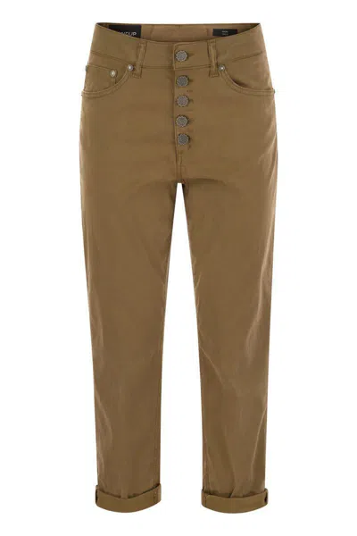 Dondup Koons Loose Fitting Jeans In Lyocell And Stretch Cotton In Brown