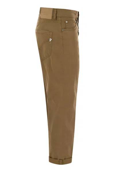 Dondup Koons Loose Fitting Jeans In Lyocell And Stretch Cotton In Brown