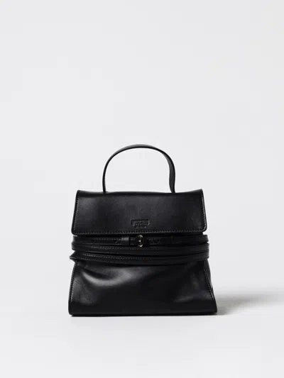 Moschino Structured Sheepskin Shoulder Bag In Black