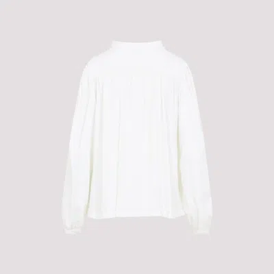 Giambattista Valli Long-sleeved Blouse In Silk Blend In White