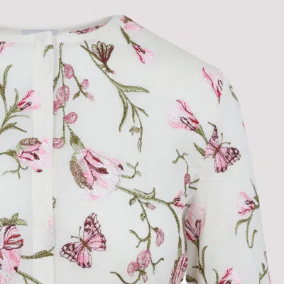 Giambattista Valli Floral-embroidered Cashmere Cardigan In Beige