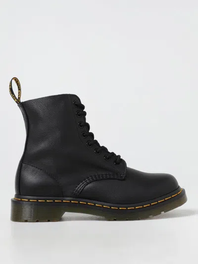 Dr. Martens 1460 Smooth Combat Boots In Black Leather In Black