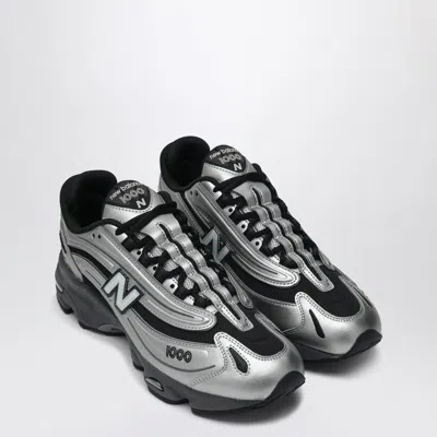 New Balance Mens Silver Metallic Green 1000 Metallic Mixed-material Trainers