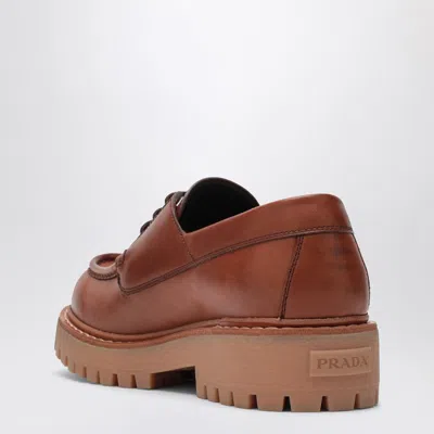 Prada Men's Laced Moccasins In Brown