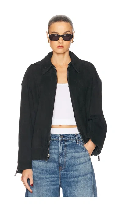 Grlfrnd Alek Suede Jacket In Black