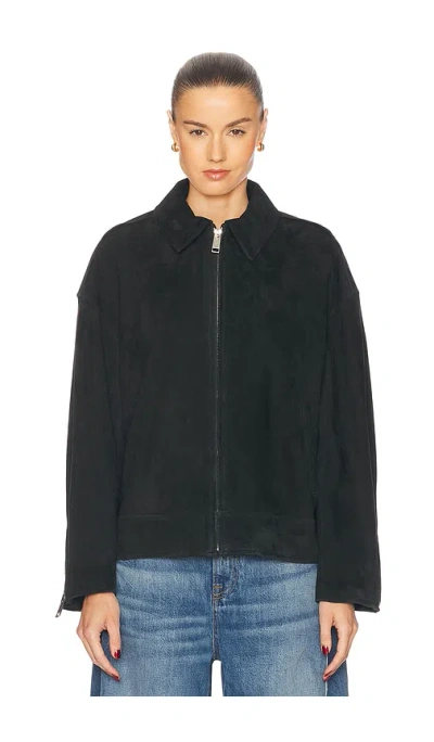 Grlfrnd Alek Suede Jacket In Black