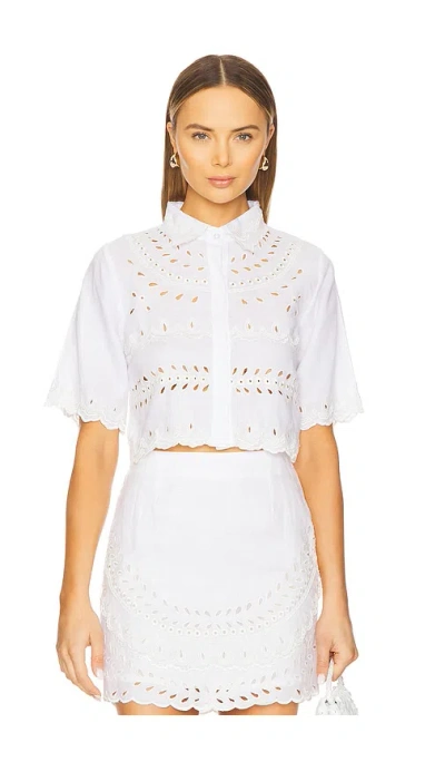 Karina Grimaldi Malaga Embroidered Shirt In White
