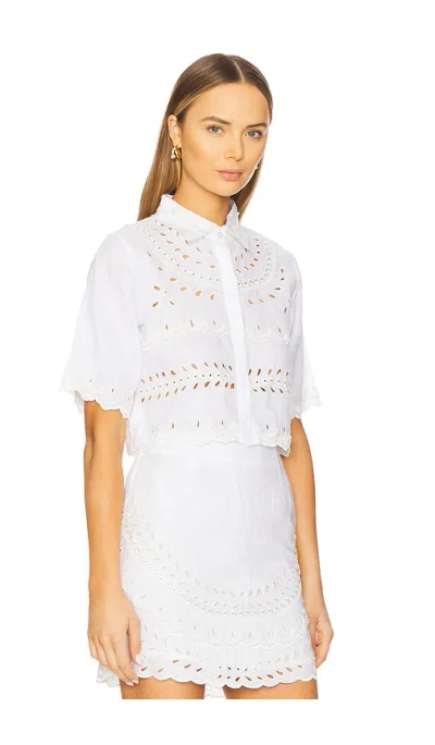 Karina Grimaldi Malaga Embroidered Shirt In White
