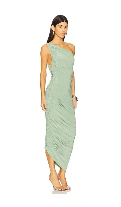 Norma Kamali Diana Draped Jersey Dress In Green