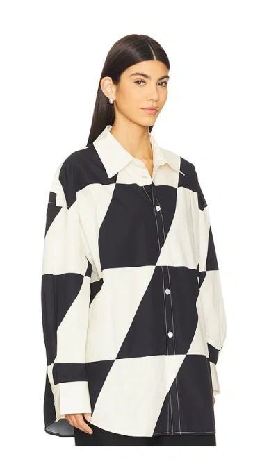 Private Policy Pxl Checker Button Down Shirt In Black & White