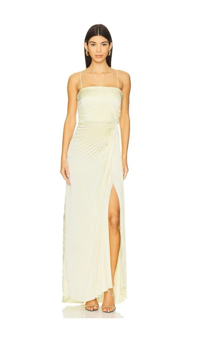 A.l.c . Layla Stapless Pleated Gown In Light Canary