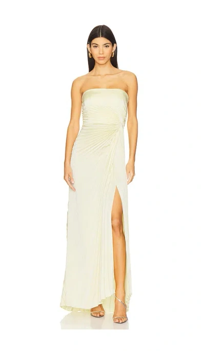 A.l.c . Layla Stapless Pleated Gown In Light Canary