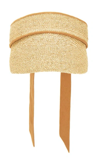 Lack Of Color Linen Visor In Natural & Cinnamon