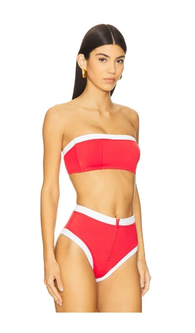 Gigi C X Revolve Zoe Bikini Top In Red & White