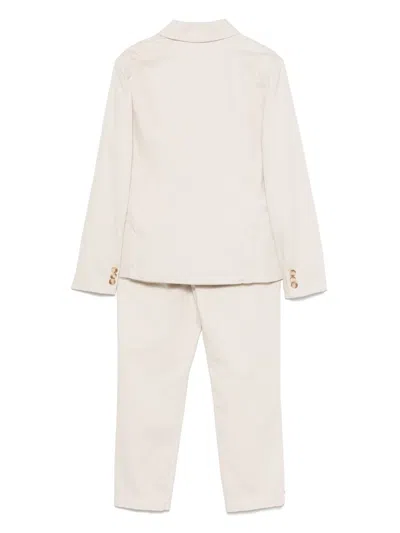 Fay Double-breasted Suit In Neutrals