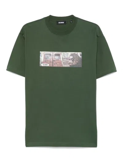 Xlarge T-shirt With Front Logo Subway Graphic In Green