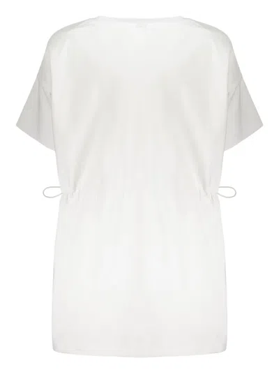 Herno Oversized T-shirt With Drawstring Detail In White
