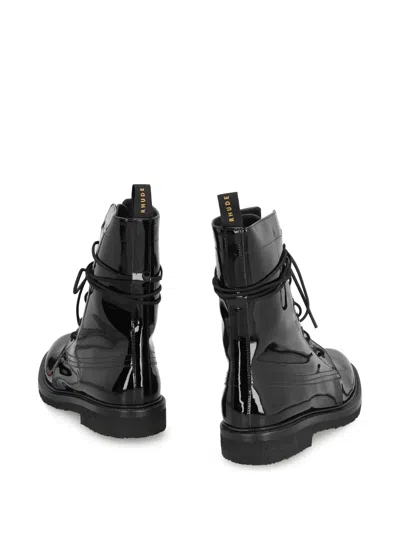 Rhude Rhanger Leather Combat Boots In Multi