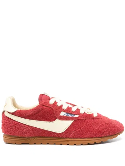 Autry Windspin Suede And Leather Sneakers In Rubyrutabaga In Pink