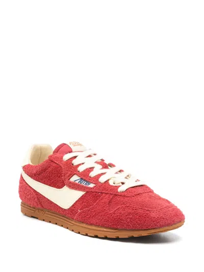 Autry Windspin Suede And Leather Sneakers In Rubyrutabaga In Pink