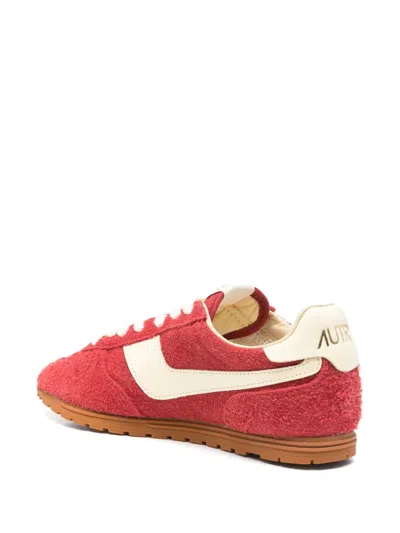Autry Windspin Suede And Leather Sneakers In Rubyrutabaga In Pink