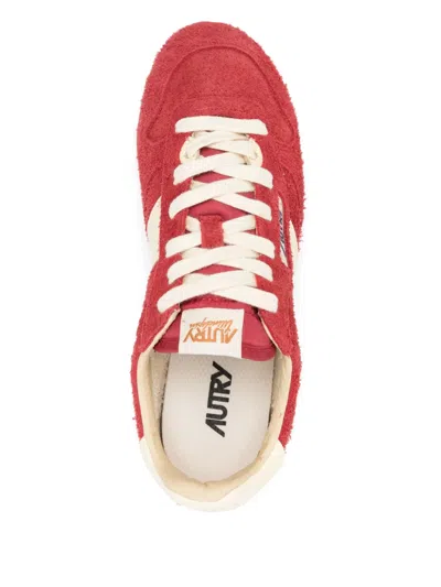 Autry Windspin Suede And Leather Sneakers In Rubyrutabaga In Pink