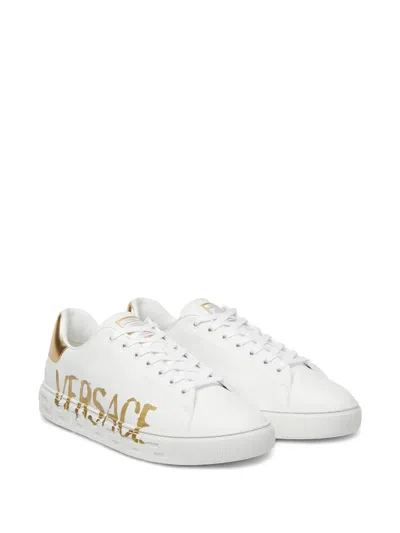 Versace Logo Greca Low-top Sneakers In White