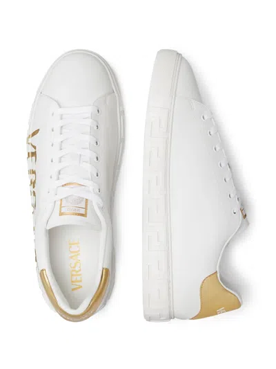 Versace Logo Greca Low-top Sneakers In White