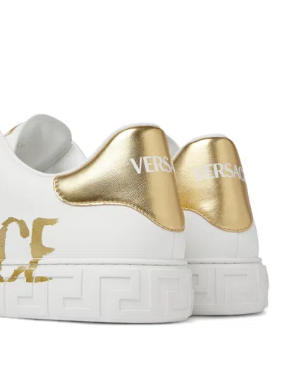 Versace Logo Greca Low-top Sneakers In White