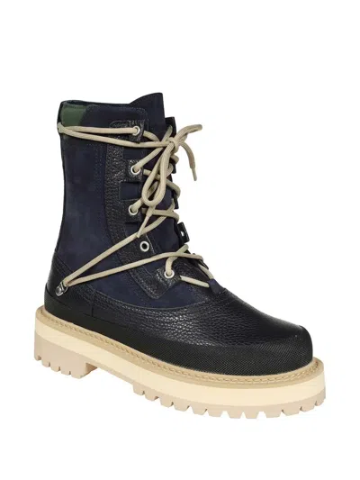 Reese Cooper Leather Lace-up Boots In Blue