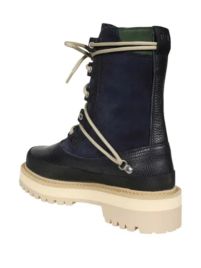 Reese Cooper Leather Lace-up Boots In Blue