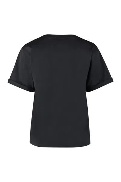 Shop Saint Laurent Black Boyfriend T-shirt With Logo