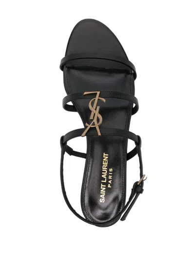 Saint Laurent Cassandra Calfskin Ysl Slingback Sandals