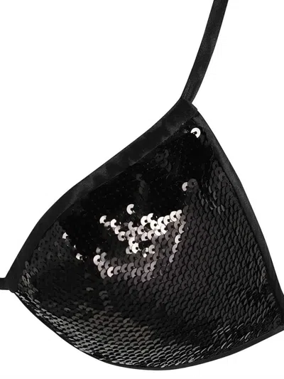 Tom Ford Sequin-embellished Triangle Bikini Top In Black