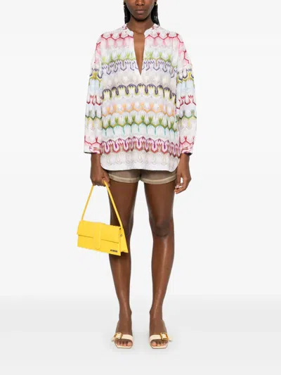 Missoni Geometric Pattern Blouse In Multicolor In White
