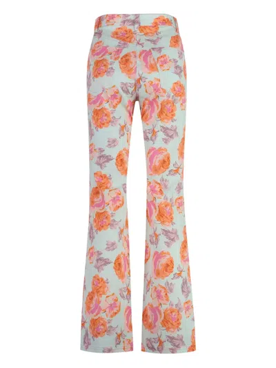 St John Floral-printed Flared Trousers In Orange