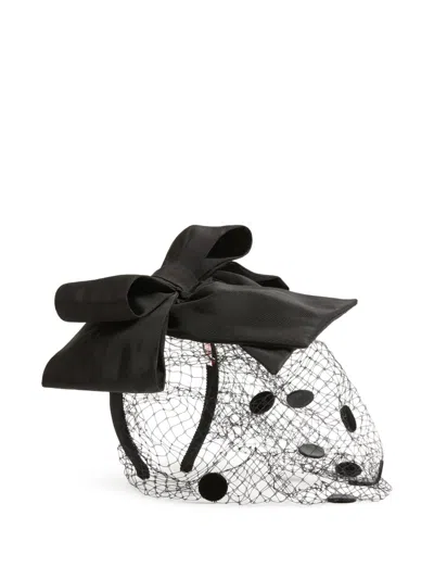 Valentino Garavani Vlogo Signature Veil Headband In Black