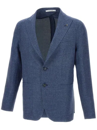 Tagliatore Single-breasted Blazer In Blue