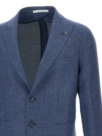 Tagliatore Single-breasted Blazer In Blue