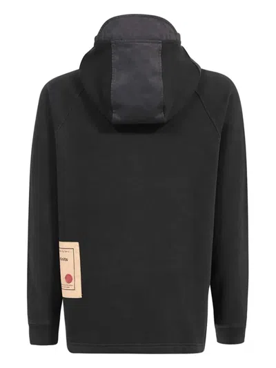 Ten C Cotton Hoodie In Black