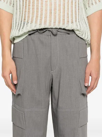 Bonsai Drawstring Cargo Pants In Grey