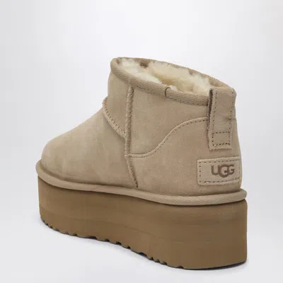 Ugg Classic Ultra Mini Boots With Sand-coloured Platform