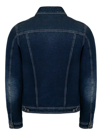 Moorer Dark Blue Denim Jacket Versatile. In Blue