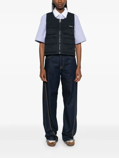 Barbour Utility Vest Multiple Pockets In Blue