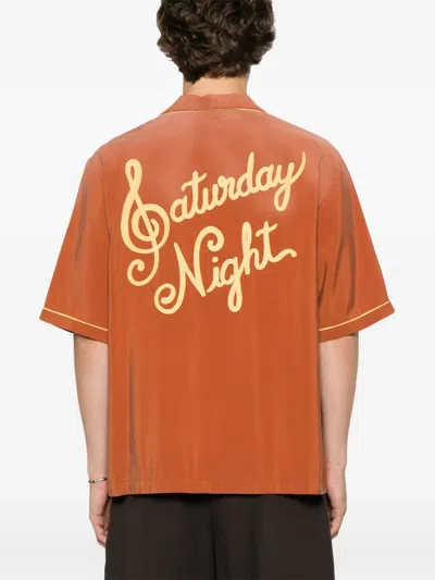 Amiri Saturday Night Camp Shirt Burnt Orange In Orange