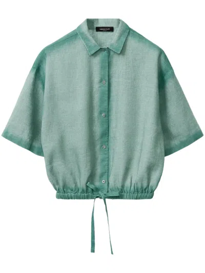 Fabiana Filippi Linen Canvas Shirt With Gradient In Green