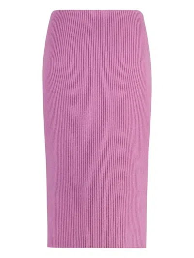 Tom Ford Knitted Rib Skirt In Pink