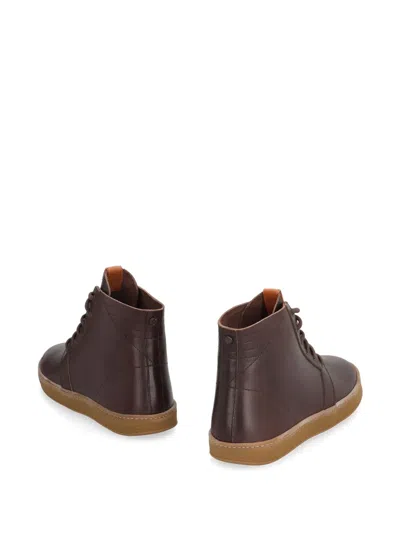 Volta Leather High-top Sneakers In Brown