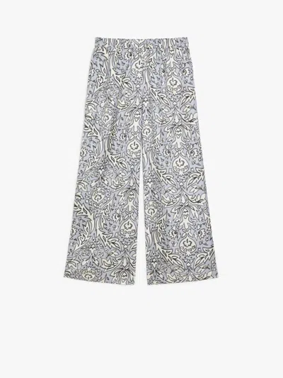 Weekend Max Mara Omens Lilac Eusebio Elasticated-waistband Straight-leg Relaxed-fit Silk Trousers