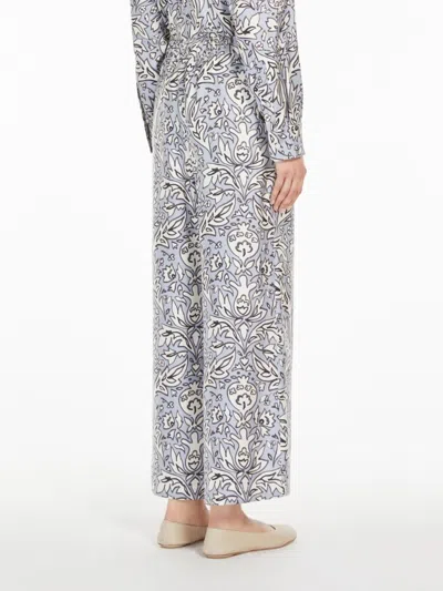 Weekend Max Mara Omens Lilac Eusebio Elasticated-waistband Straight-leg Relaxed-fit Silk Trousers